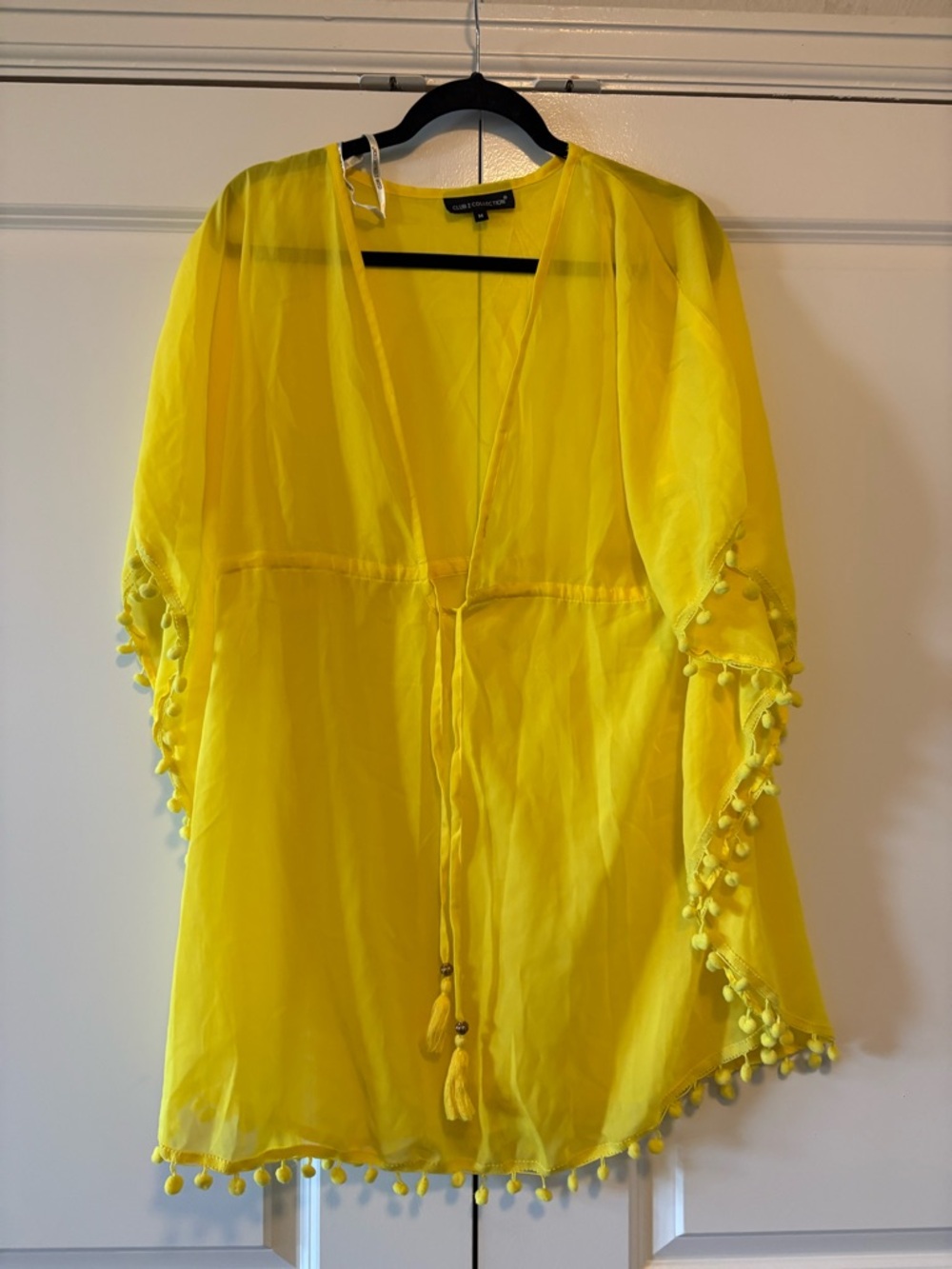Club Z Collection Bright Yellow Sheer Cover-Up